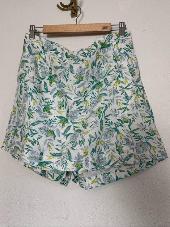 Ellen Tracy Pants - Ellen Tracy Linen Skort Skirt Shorts Green Leaf